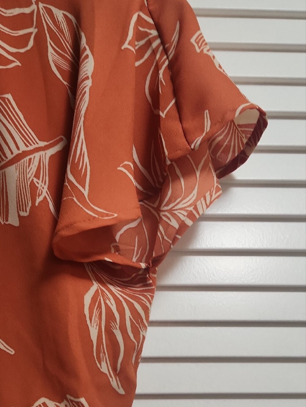 Sienna Sky Rust Floral Midi Dress with Cream Leaf Print - Picture 3 of 4